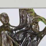 Brutalist sculptural table lamp "Man and Woman near a Tree", Italy, 1970s