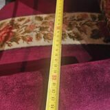 Louis-Philippe armchair in mahogany and burgundy velvet, floral decoration.