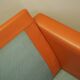Orange leather sofa, Danish design, 1970s, production: Denmark
