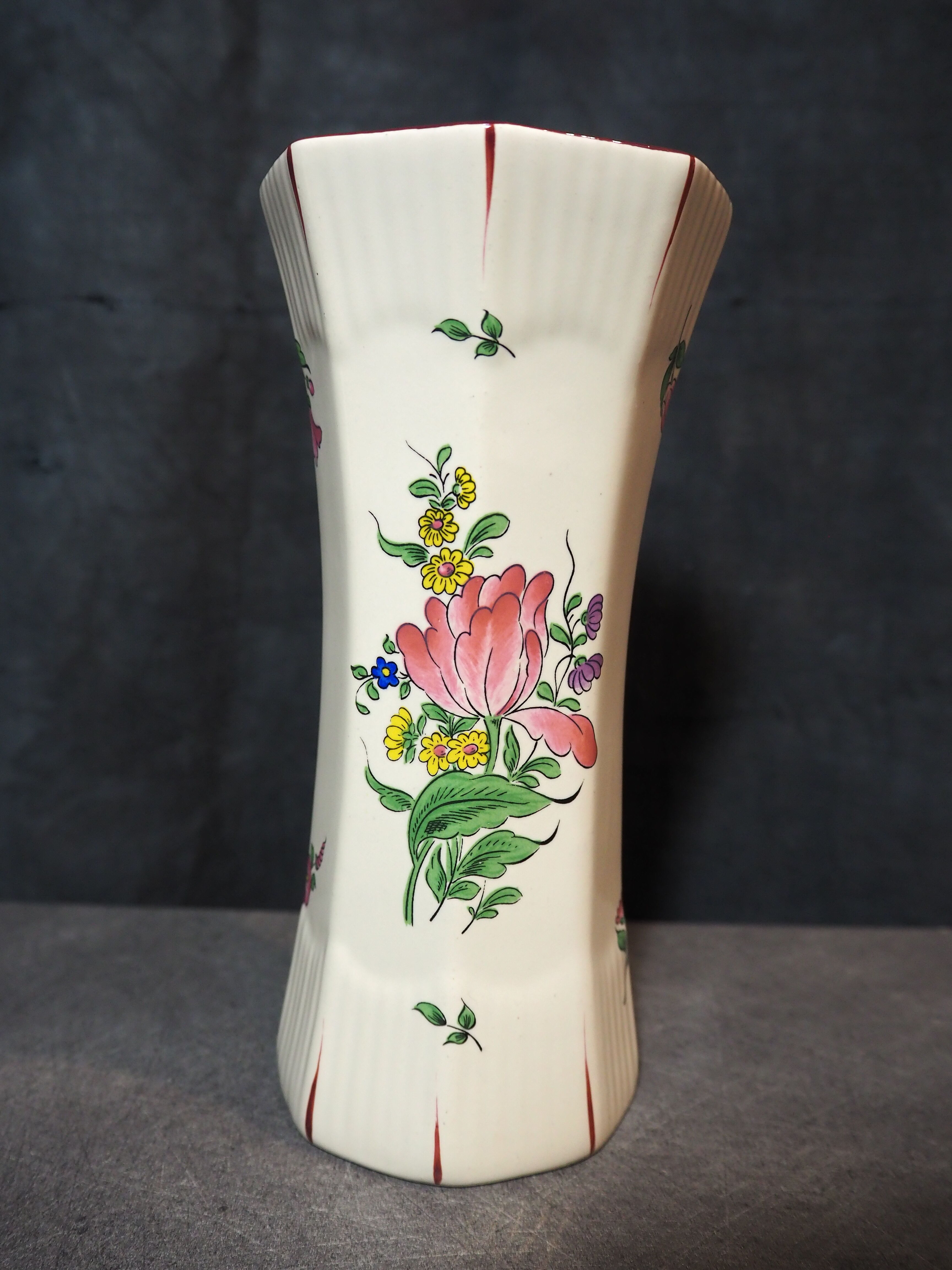 Pan vase 'small' reverbere collection, earthenware lunéville france kg