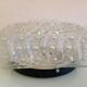 Square ceiling lamp in bubbled glass 60/70s