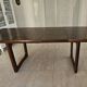 Vintage extendable dining table – sled base – modernist design