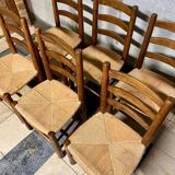 Set of 6 vintage brutalist chairs
