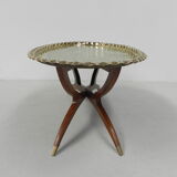 Moroccan brass tray table, ca 1950