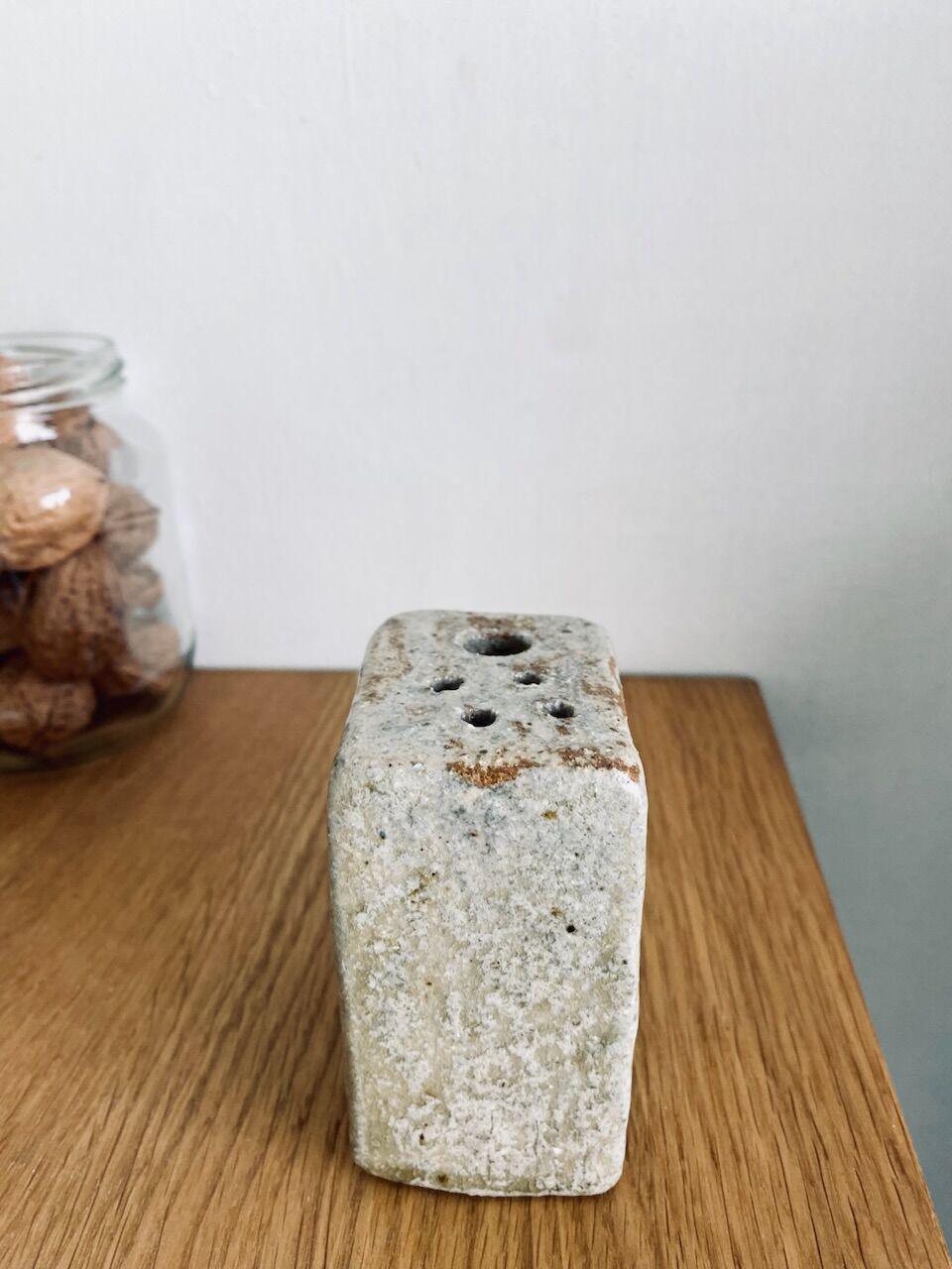 Handmade stoneware toothbrush holder