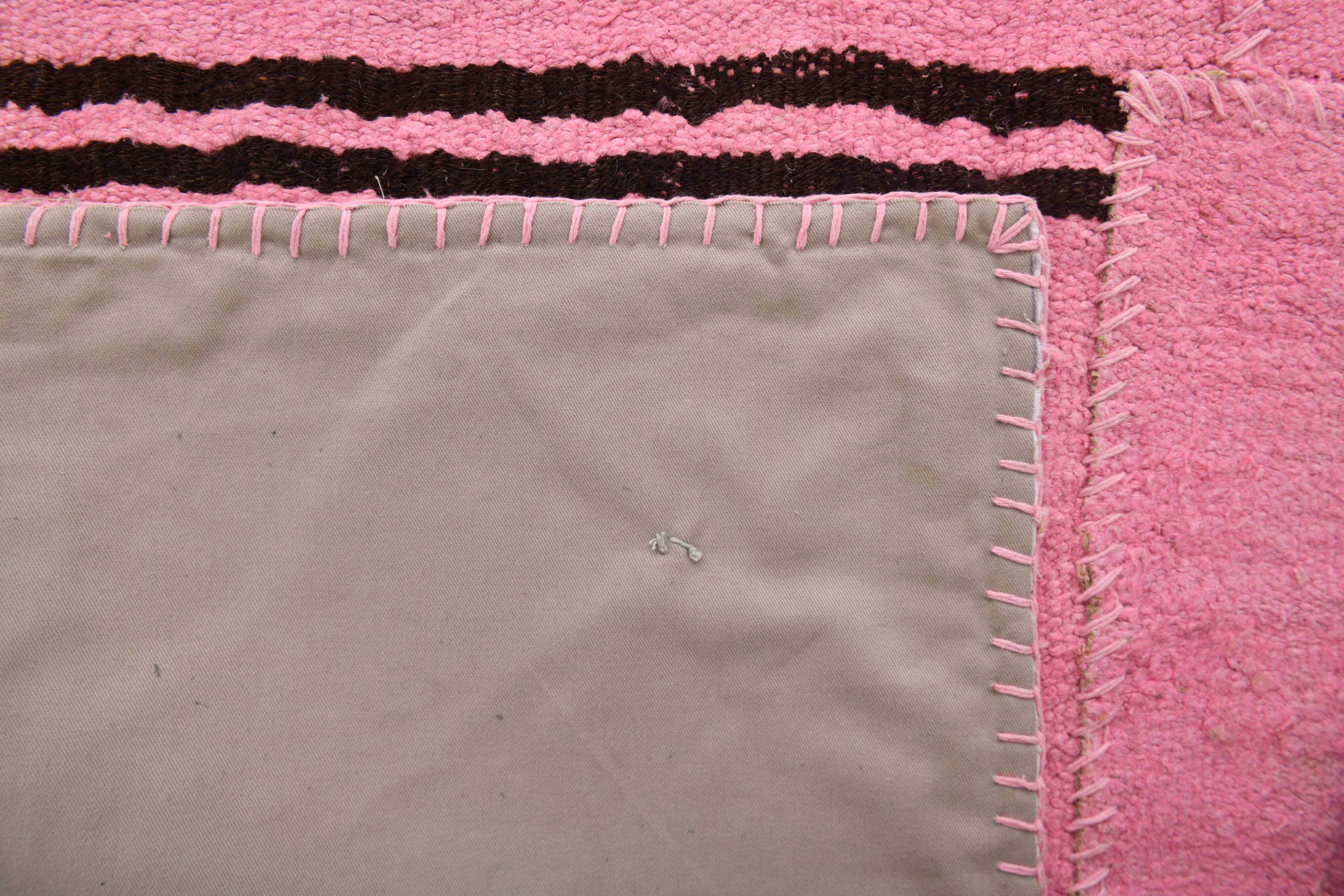 6x8  Pink Turkish Kilim Rug, 178x254Cm