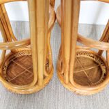 Pair of high rattan stools