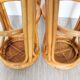 Paire de tabourets haut en rotin
