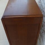 Art Deco chest of drawers with 3 drawers, brass flower handle, solid wood - Very beautiful