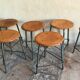 Lot de 7 tabourets tripodes vintage style industriel 1960-80’s