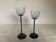 Pair of candle holders flowers glass metal
