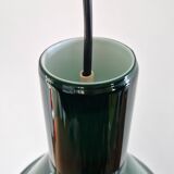 Lampe à suspension Mini P&T en verre vert par Michael Bang pour Holmegaard, Danemark 1970