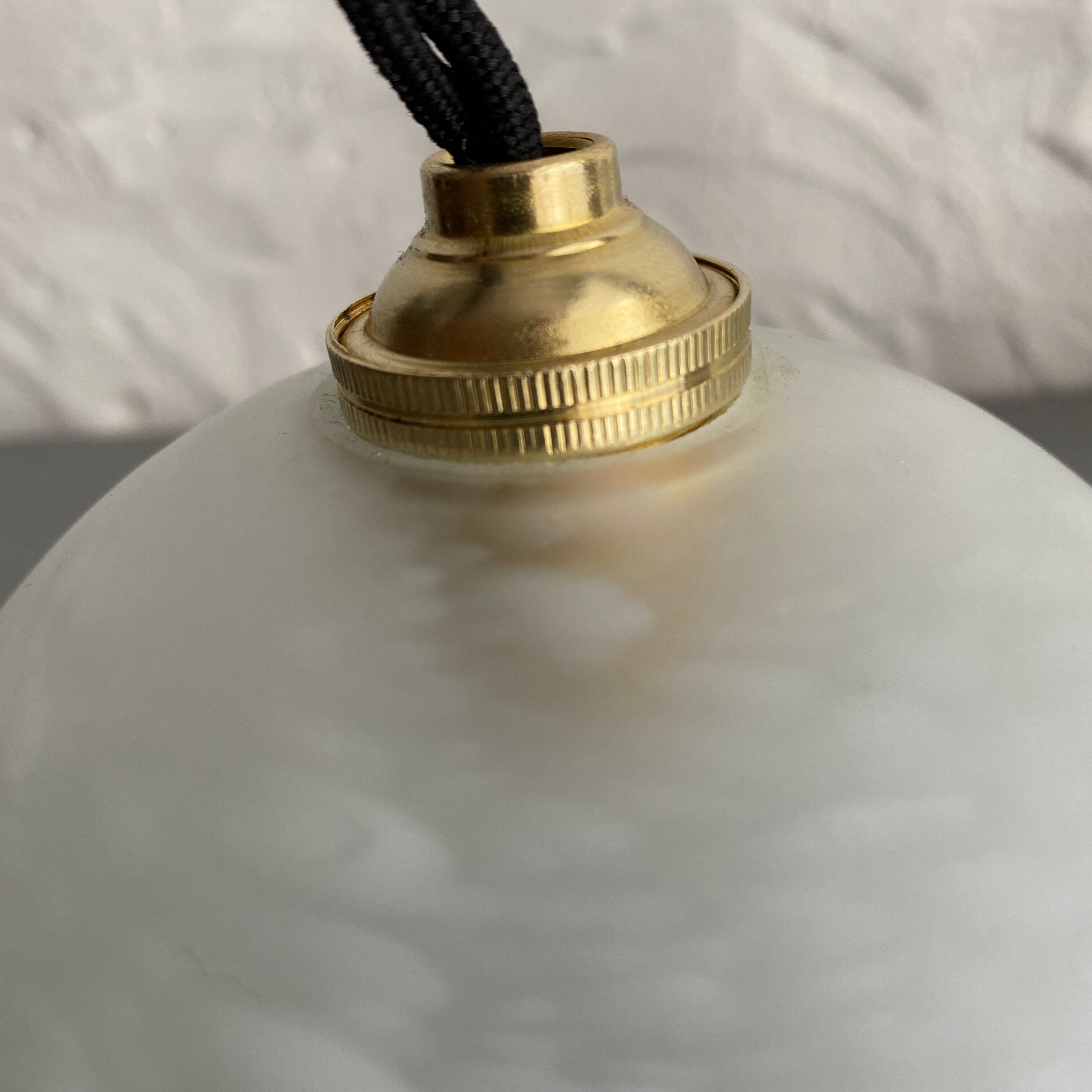 Lot 3 Clichy vintage glass hanging lamps