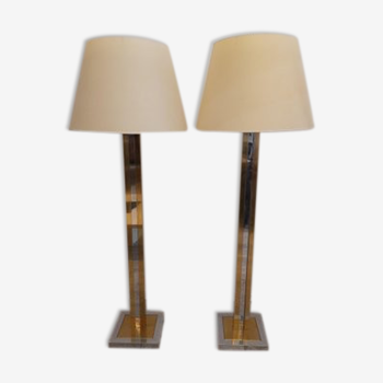 Set of 2 two-tone street lamps, 1970s