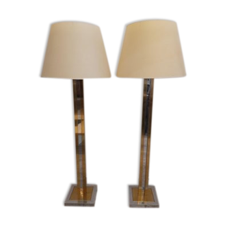 Set de 2 lampadaires bicolores, années 1970