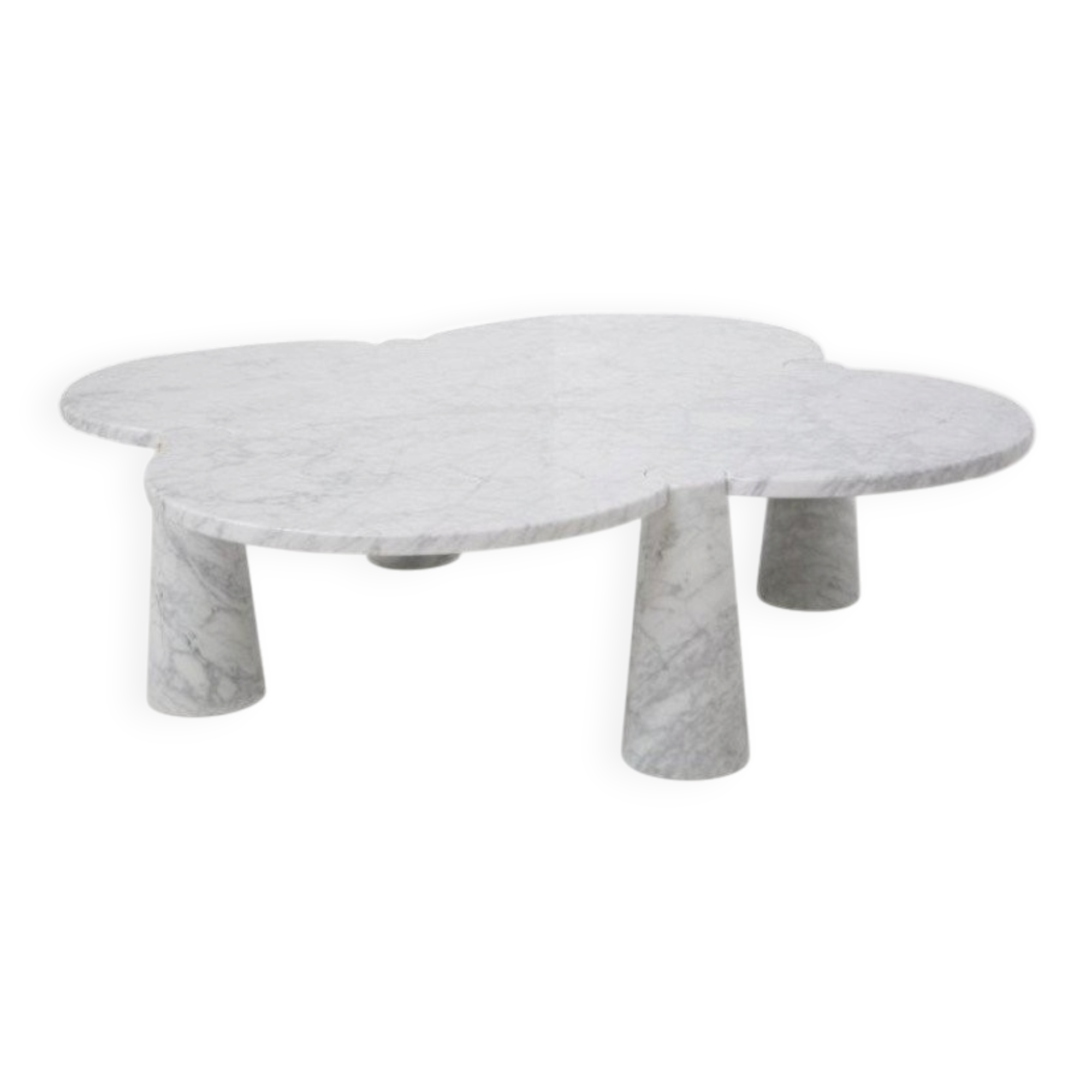 White Carrara Marble Eros Quadrifoglio Coffee Table by Angelo Mangiarotti for Skipper, 1990s