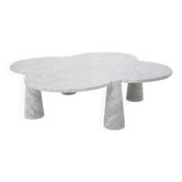 Table basse Eros Quadrifoglio en marbre blanc de Carrare par Angelo Mangiarotti pour Skipper, années 1990.