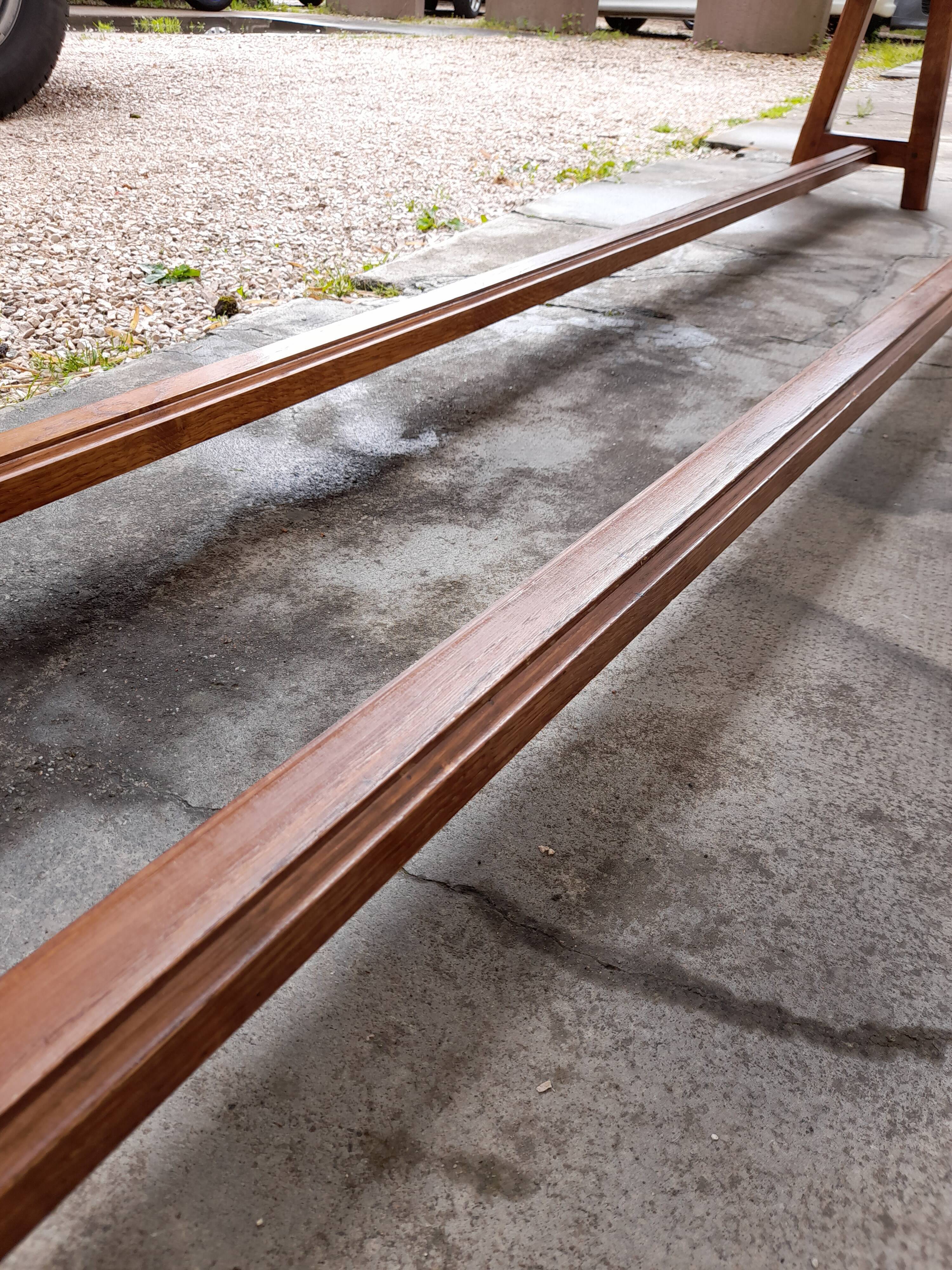 Pair of old oak farm benches -2m75