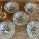5 coupelles en verre ciselé vintage