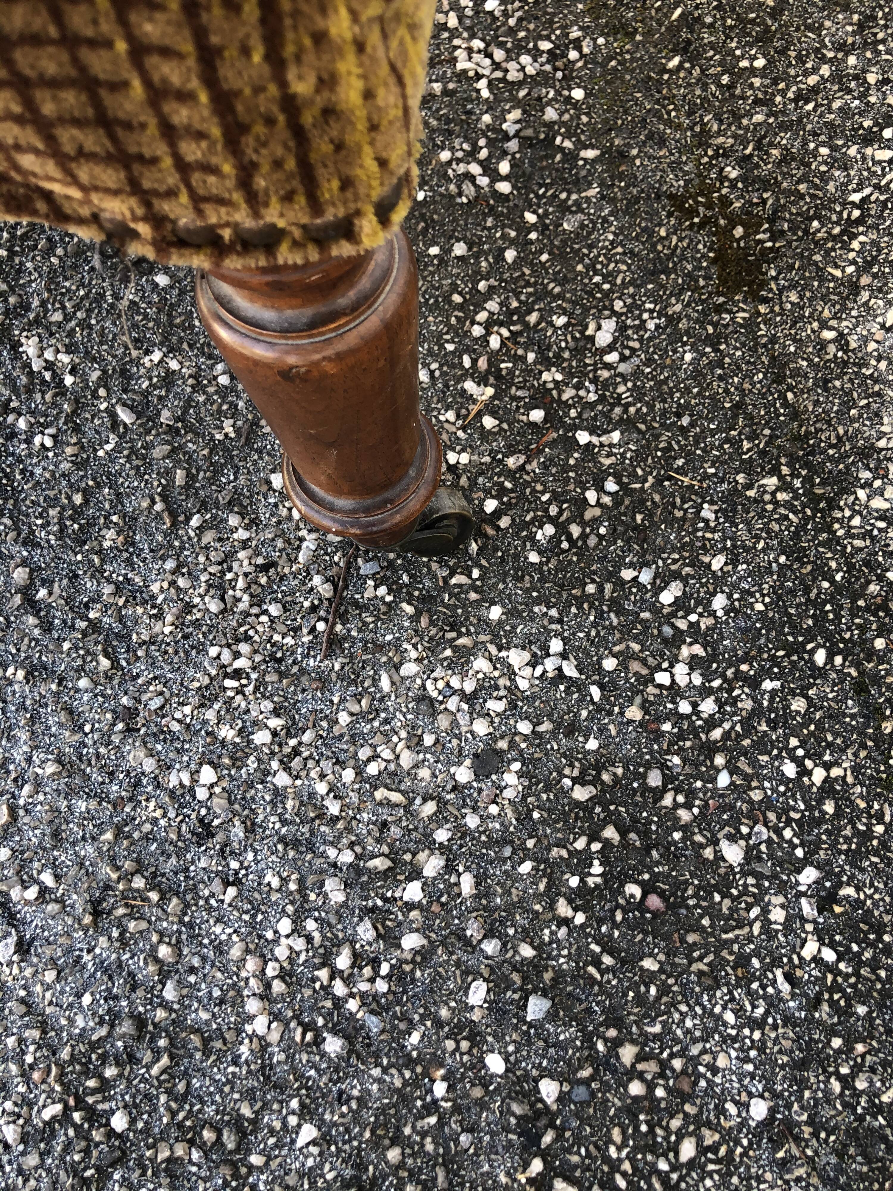 Striped velvet armchair