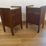 Pair of solid oak bedside tables from the 1950s.