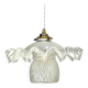 Opaline scalloped pendant light and Art Deco tulip