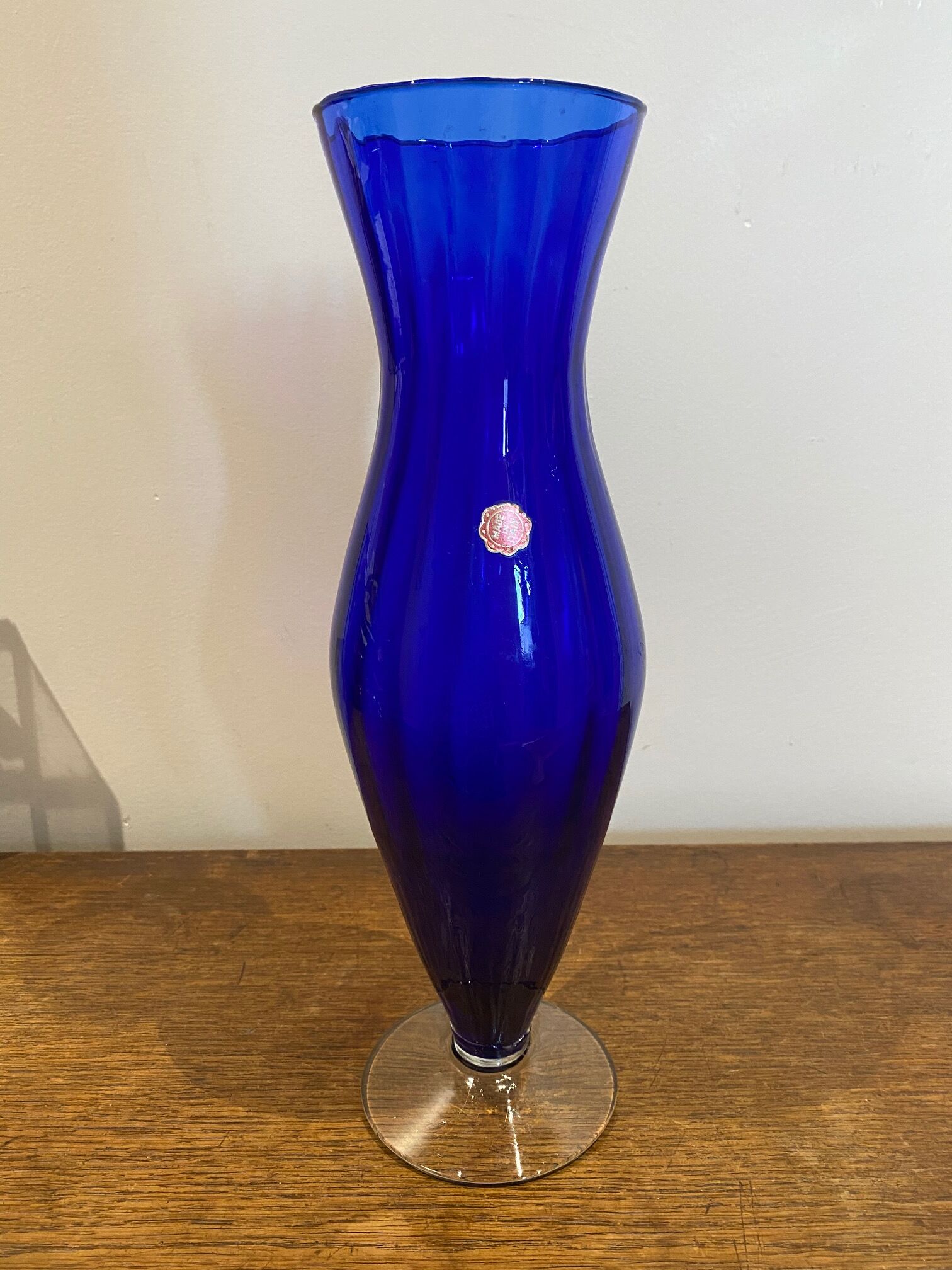 Blue murano glass vase