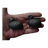 Art Deco quail salt cellars