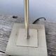 Pair of lamps with wavy metal base and blue lampshade 2000