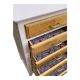 Commode vintage pieds compas rose poudré 1950