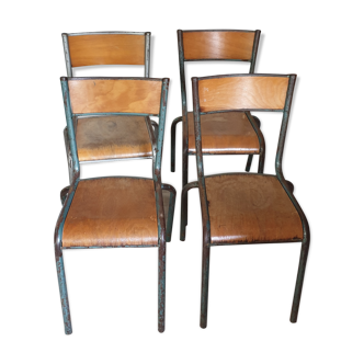 Lot of four schoolboy chairs