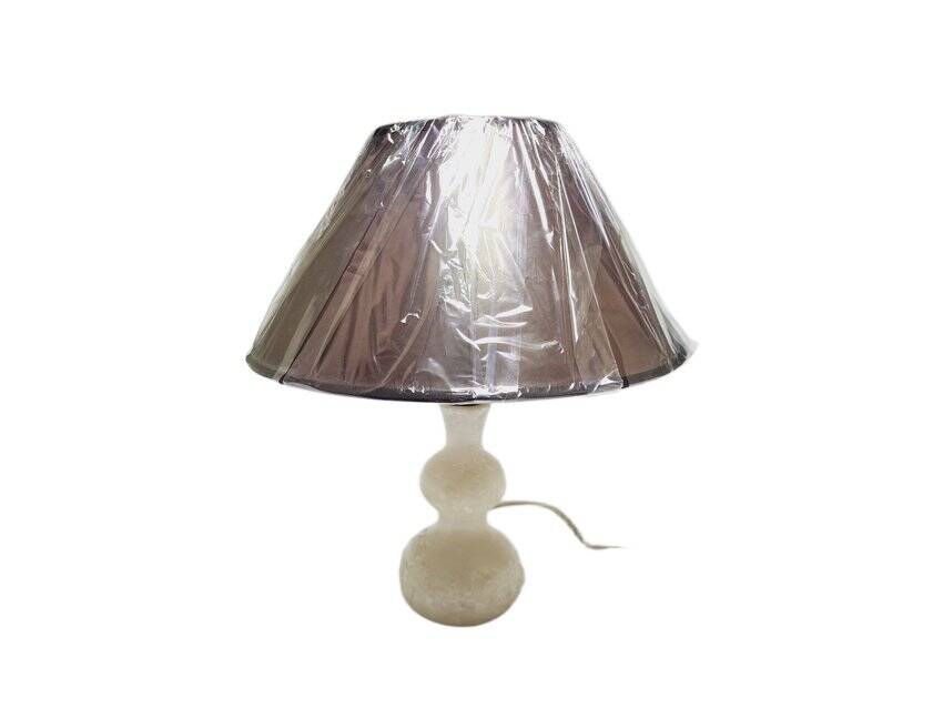Art Deco alabaster bedside lamp, Belgium, 1950s