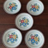 Flat plates set of five hbcm creil montereau decor cote d'argent