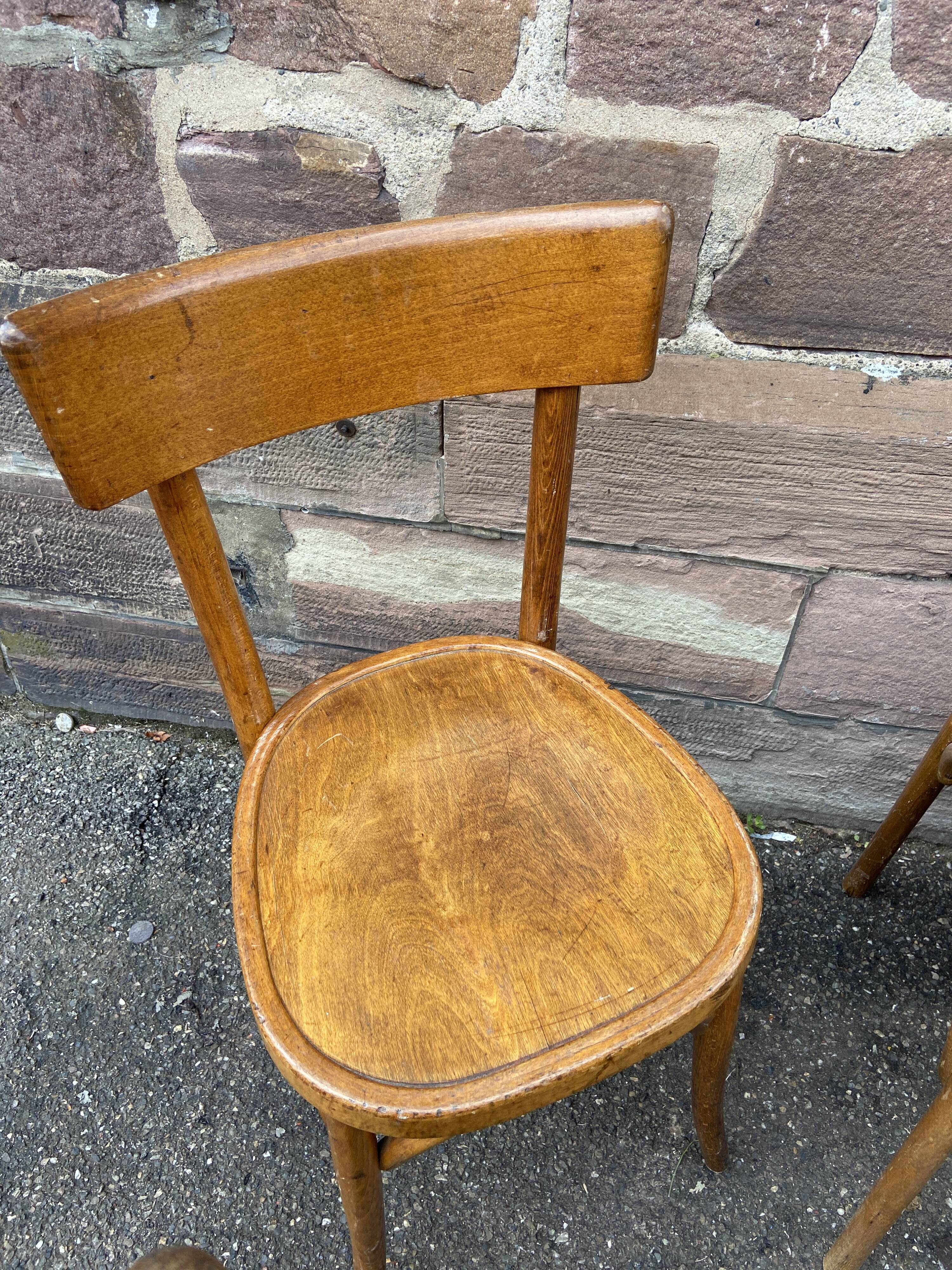 lot 6 Mismatched bistro chairs curved wood Brasserie