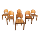 Chaises de salle à manger vintage en bois de pin - années 1980 - lot de 6