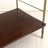 Table d'appoint en acajou et laiton, 50's
