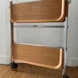 Rolling service table with two trays by Textable, France, circa 1950