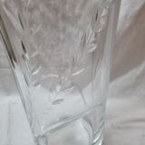 Engraved glass vase from 1980