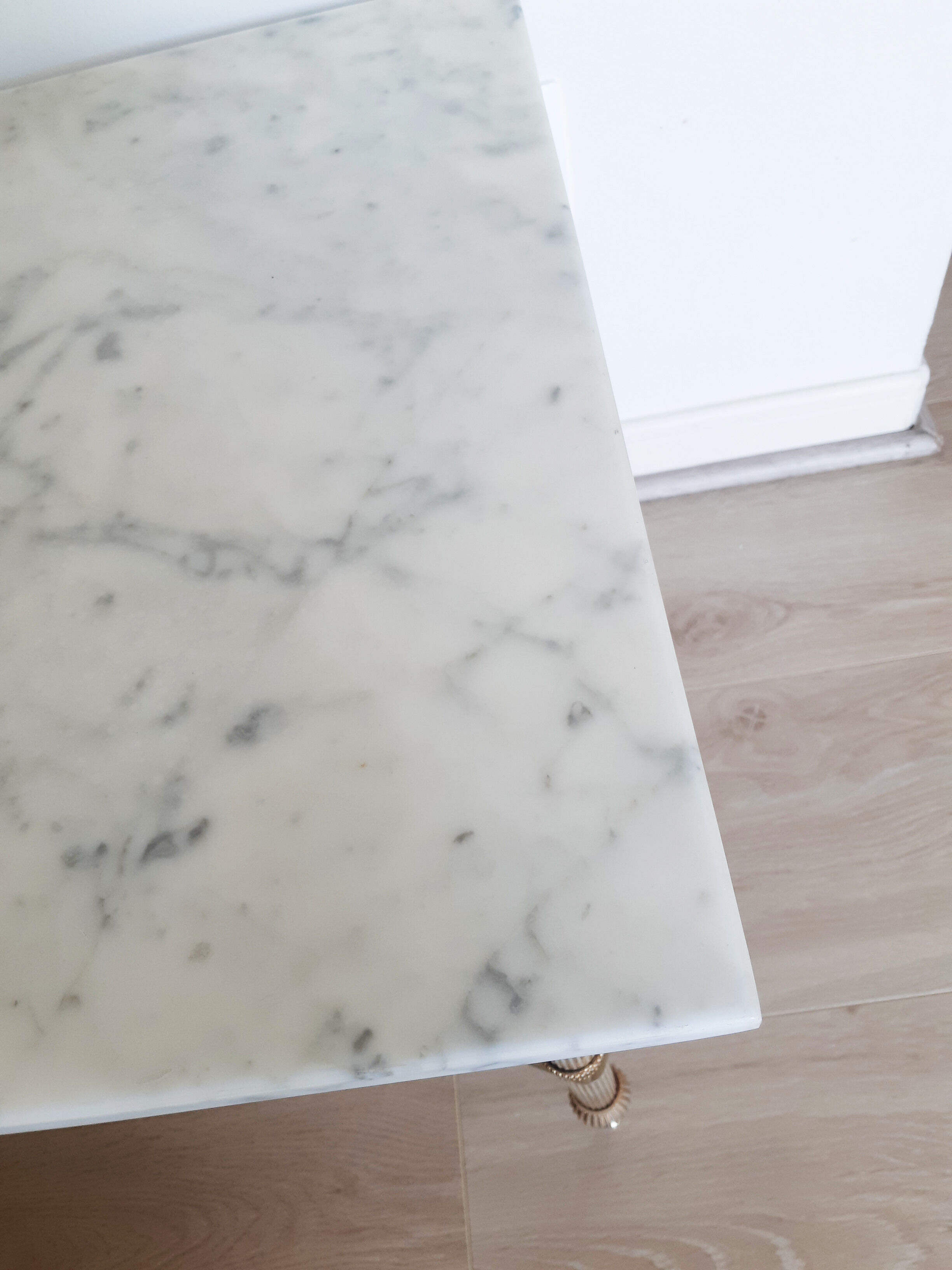 Marble and brass coffee table