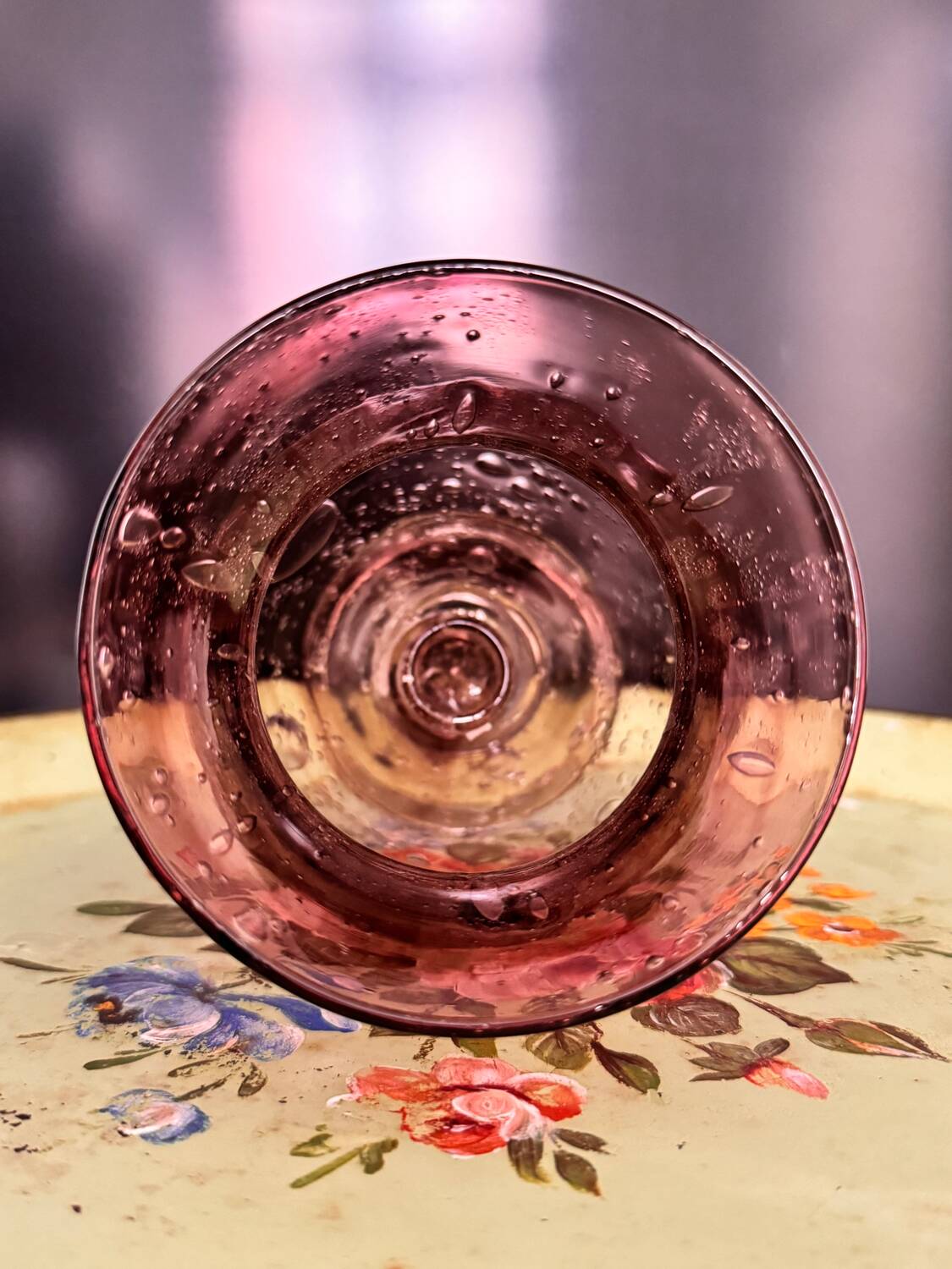 Biot glass tealight candle holder