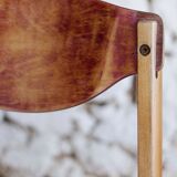 4 vintage canteen chairs in beech, 1980.