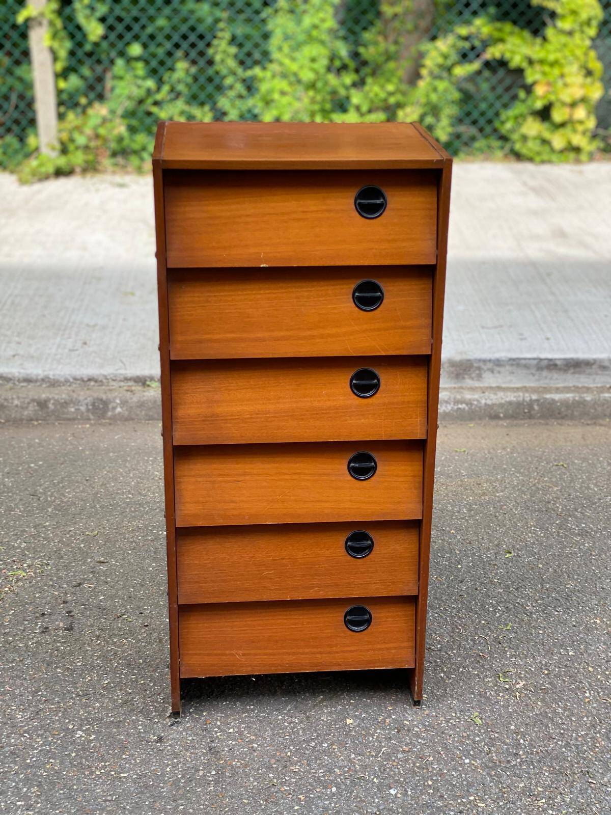 Scandinavian shoe storage cabinet in oak 1960