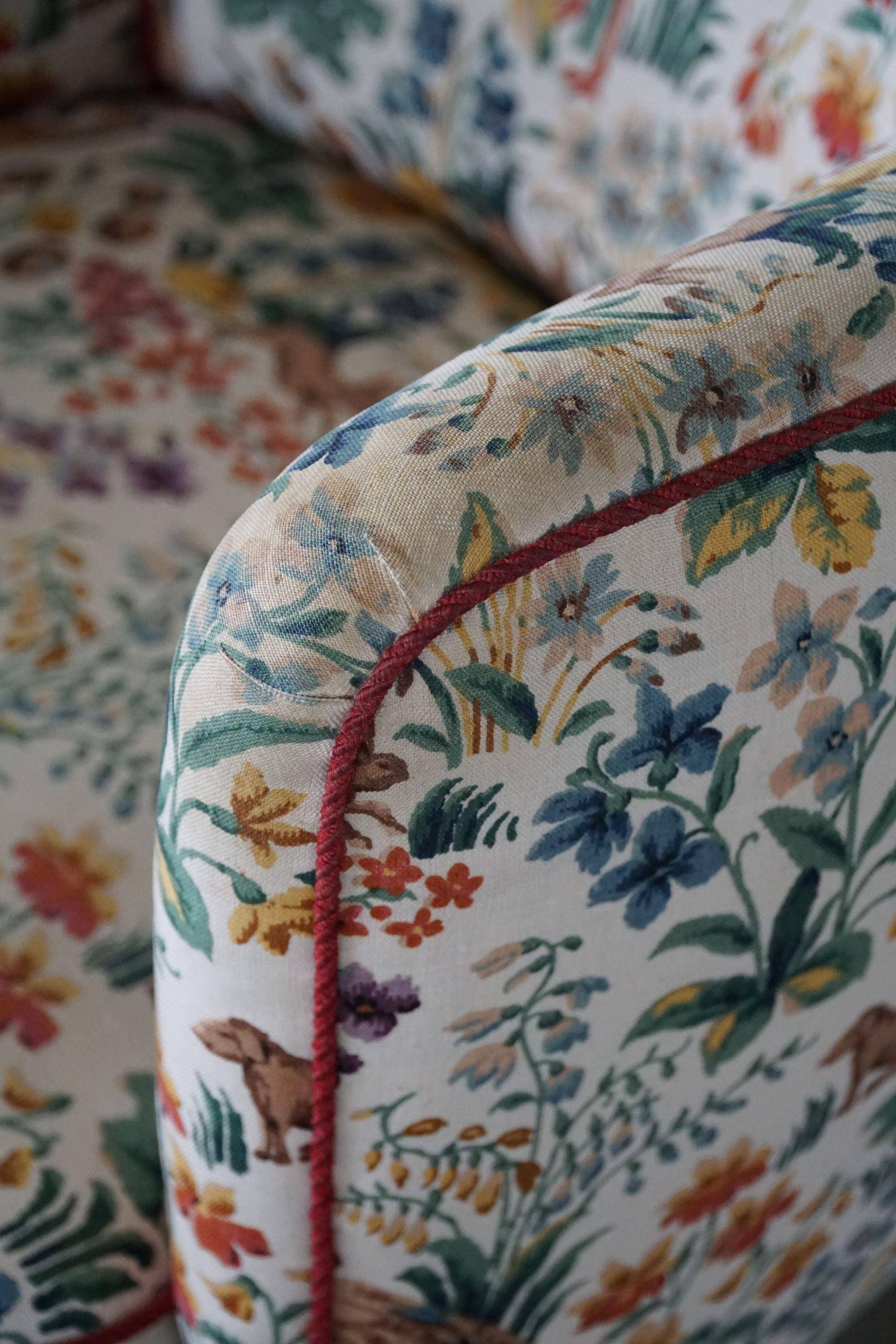 Set of curved Danish club chairs from the mid-century, Viggo Boesen style, 1940s.