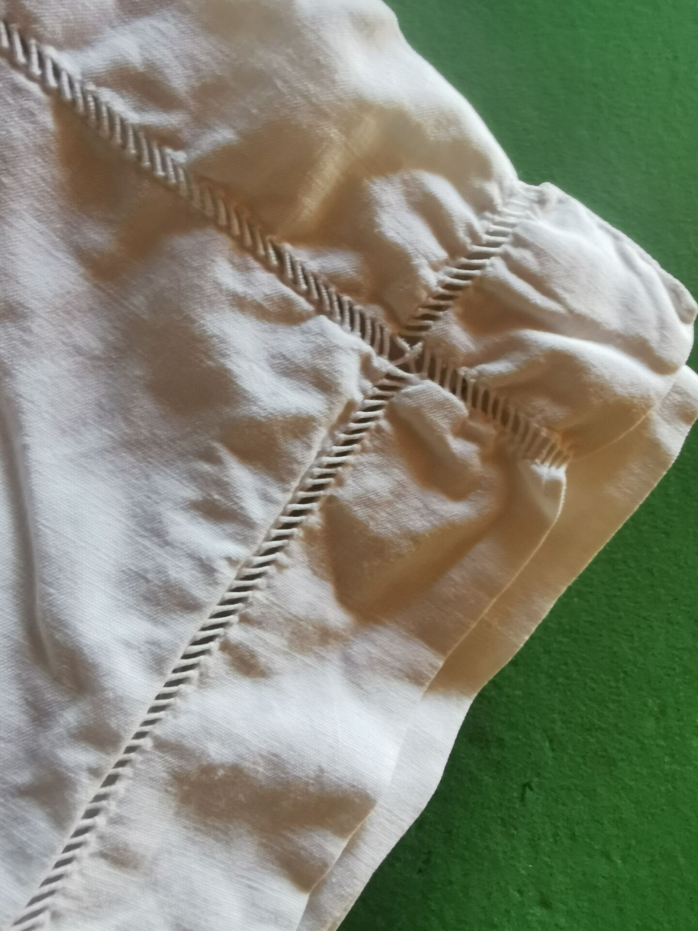 Pair of antique linen pillowcases with monogram