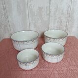 Nested porcelain salad bowls decorated