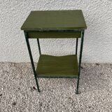 Iron and green wood bedside