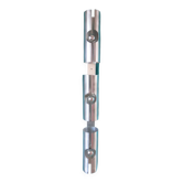 Long "SpaceAge" wall lamp in brushed aluminum. France 1970