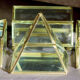 4 old glass, brass and mirror jewellery boxes