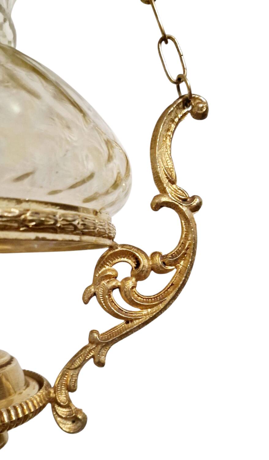 Neo-Louis XV style chandelier - Brass and blown glass