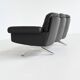 De Sede model DS-31 three-seat sofa black leather Switzerland 1970